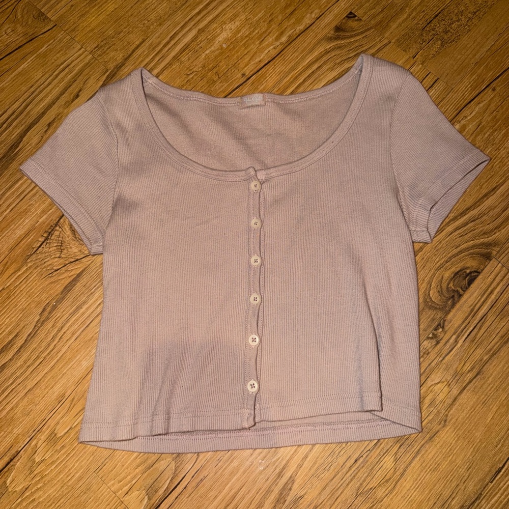 Brandy Melville mauve ribbed zelly top #brandymelville #ribbed